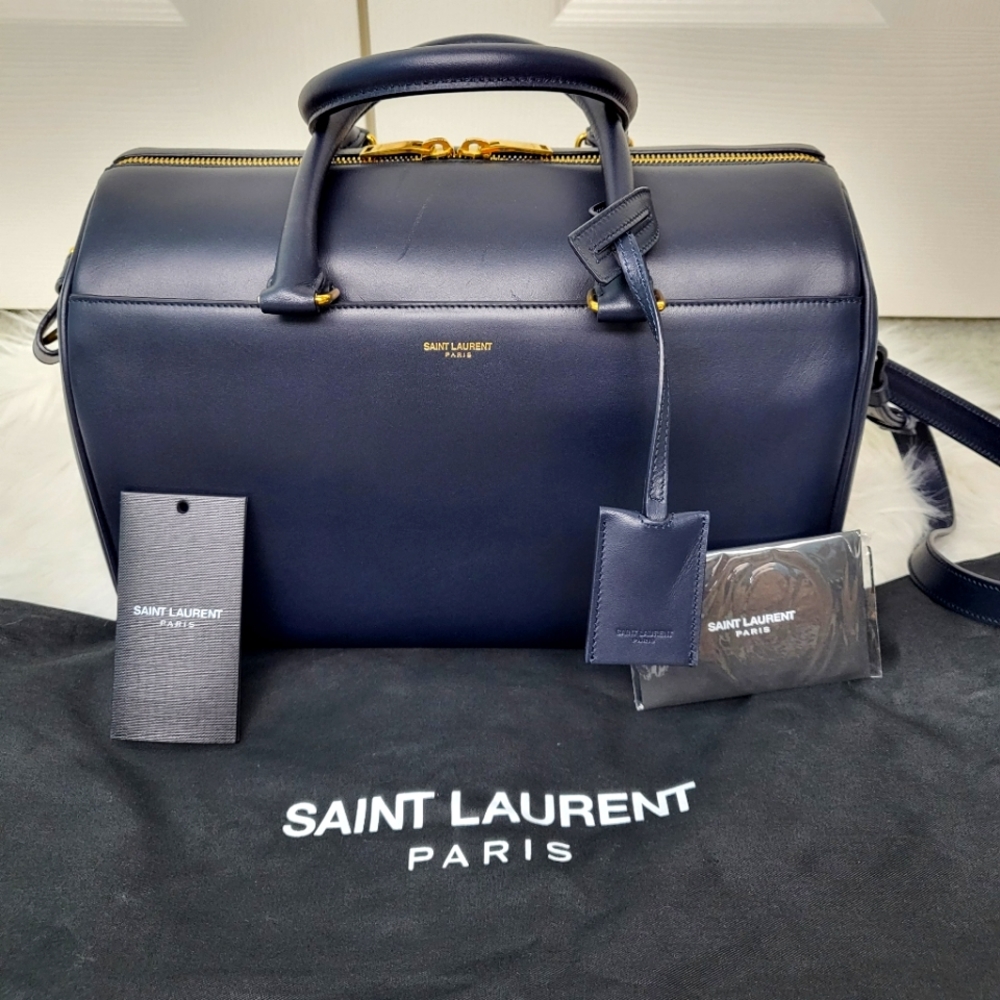 NEW YSL YVES SAINT LAURENT Duffle Top Handle with Long Strap Handbag Purse